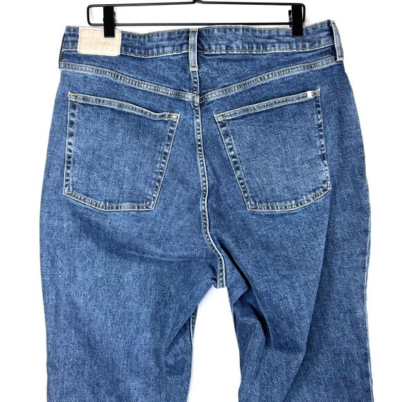 Everlane Curvy Cheeky Jeans Womens 34 Regular Blue Organic Cotton Stretch Denim - Picture 4 of 13